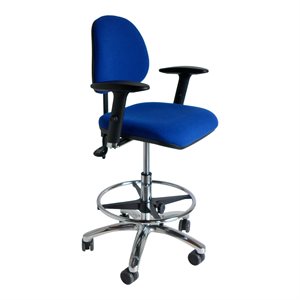 Arbejdsstol Dynamic, polster sæde og ryg, fod-ring, armlæn. 2036